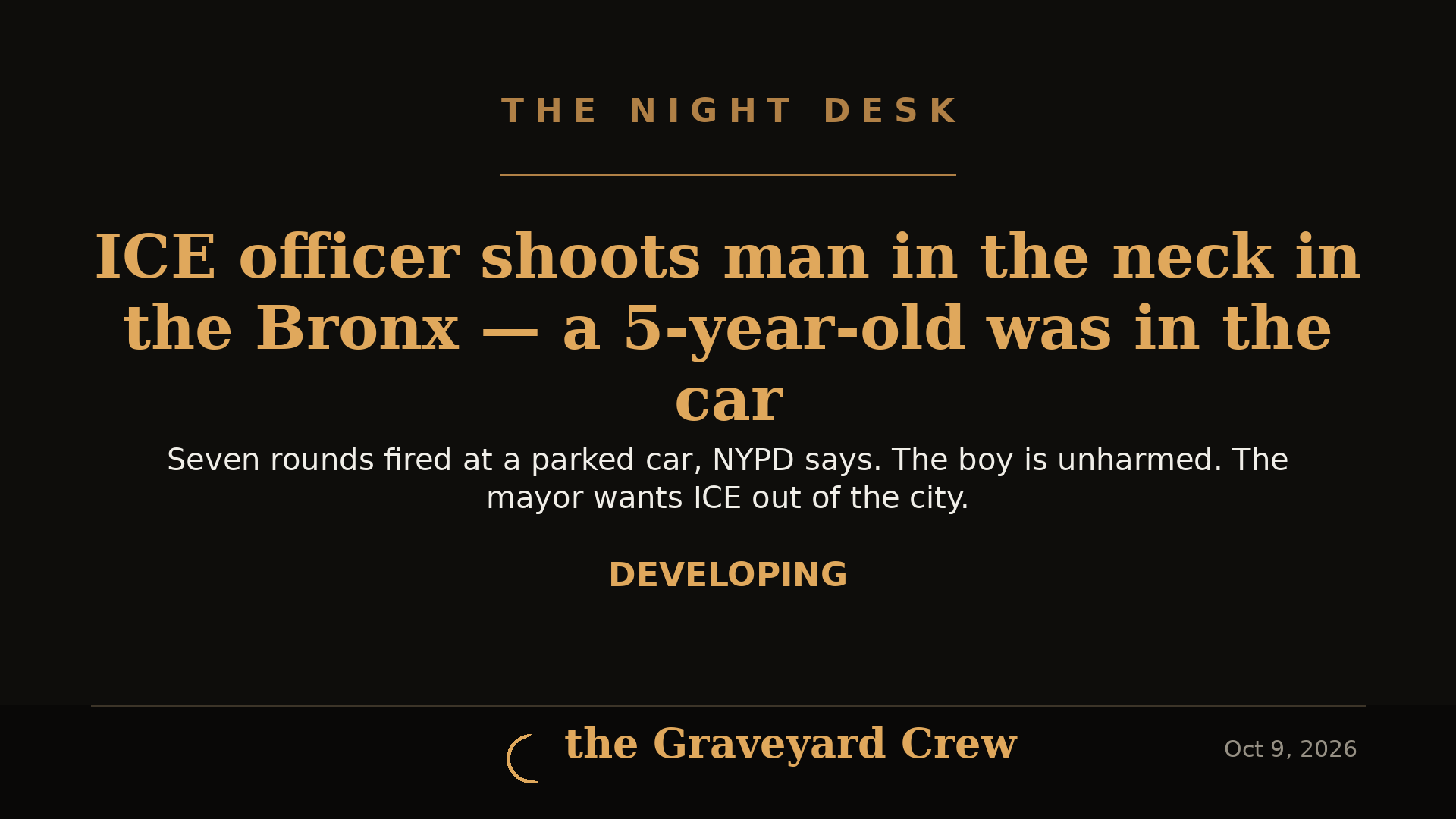 DEVELOPING: ICE Officer Shoots Man in Neck During Bronx Arrest — 5-Year-Old Boy in the Car